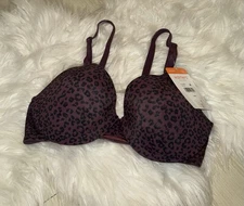 Warners 01593 This Is Not A Bra Full Coverage T-Shirt UW Womens 34B Purple New