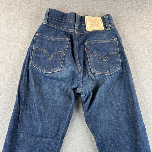 Jeans Levis 701 donna 24x28 blu denim cimosa vita alta etichetta LVC 24x34 - Foto 5 di 19