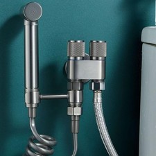 G12 1 In Two Out Washing Machine Faucet Valve Silver/Gray/Black Wall Mounted