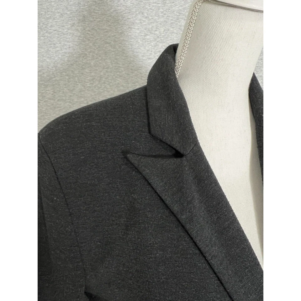 Chaqueta Blazer Anthro Cartonnier Doble Pecho Tejido Mujer Grande Gris Carbón Foto 2 de 4