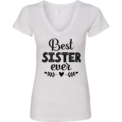 #ad Inktastic Best Sister Ever Gift Women#x27;s V Neck T Shirt Worlds Gifts Family I My $19.99