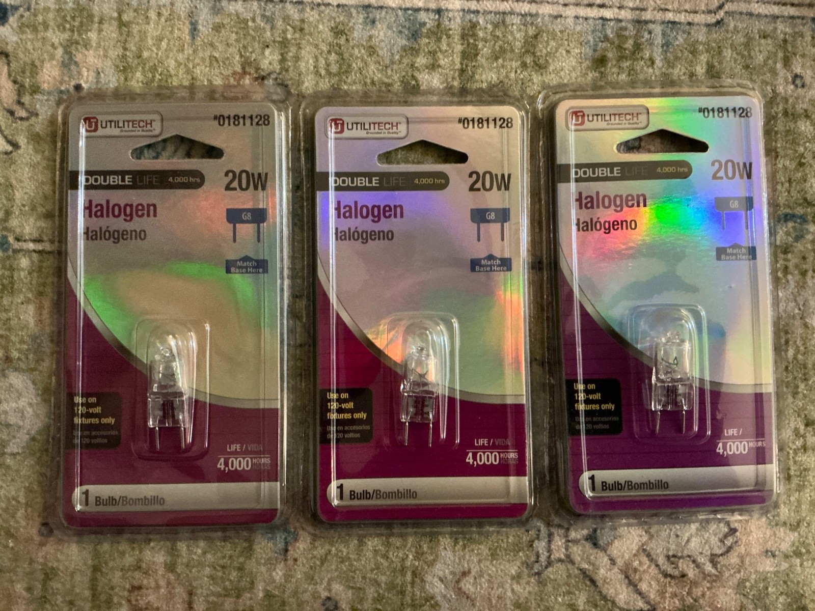Utilitech Halogen Xenon Light Bulb 20W GY8.6 Base Double Lif