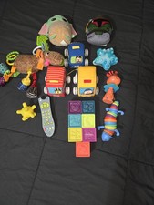 Baby Activity Toy Lot Multicolor Sensory Soft Blocks Plush Rattle Teether