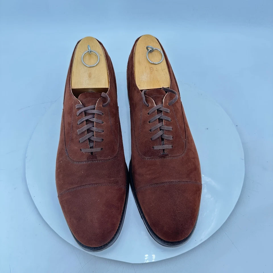 Cole Haan Men Size UK 10D US 10.5D Brown Suede Cap Toe Oxford England Shoes - Image 2 of 4