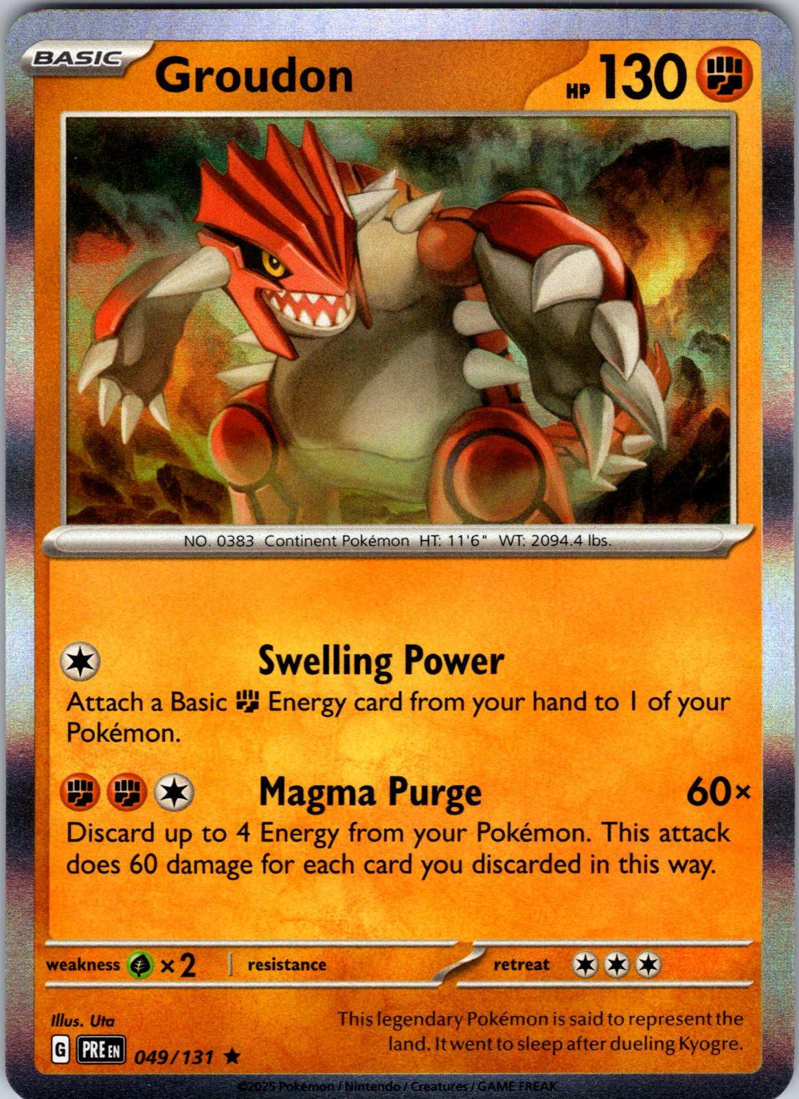Groudon 049/131 Holo Rare Prismatic Evolutions Pokemon Near Mint