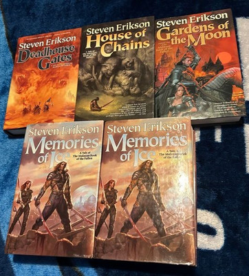 Lot of 5 ~ Hardcover Books ~ BCE ~ Steven Erikson ~ MALAZAN Series