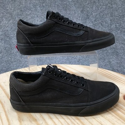 Vans Old Skool Skate Shoes Mens 7.5 Womens 9 Triple Black Low Lace Up Canvas