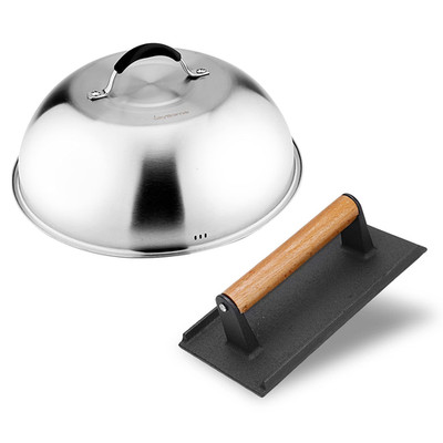 Skyflame 12 Cheese Melting Dome 8 Burger Press 2Pcs Griddle Accessories Set For