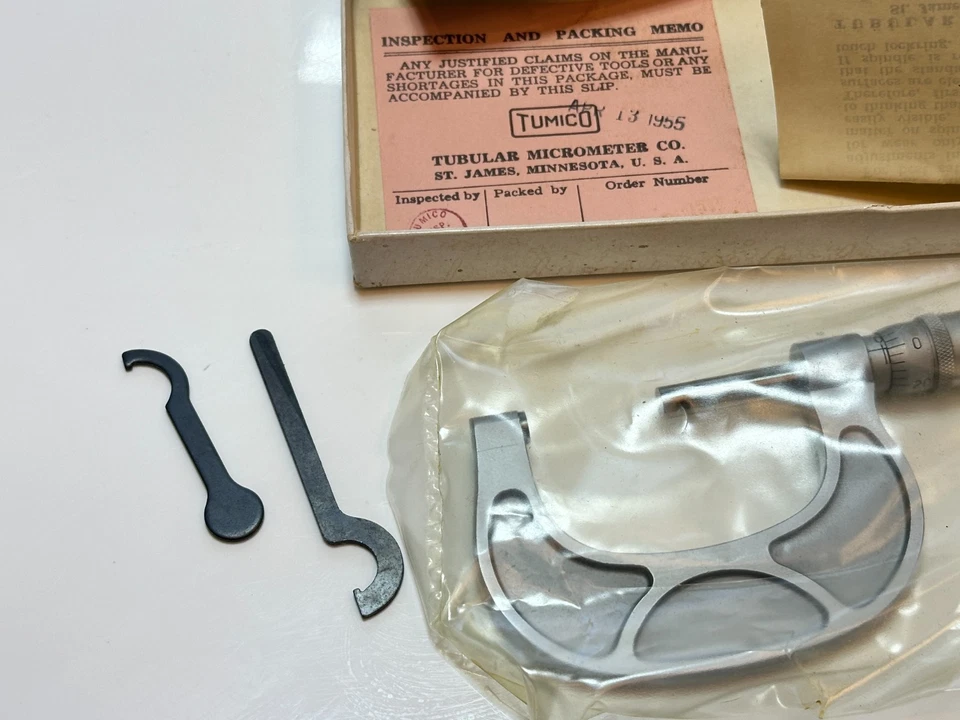 NEW Scherr Tumico USA Model 852 0-1" Tube Outside Micrometer, Sealed in Box - Image 3 of 4