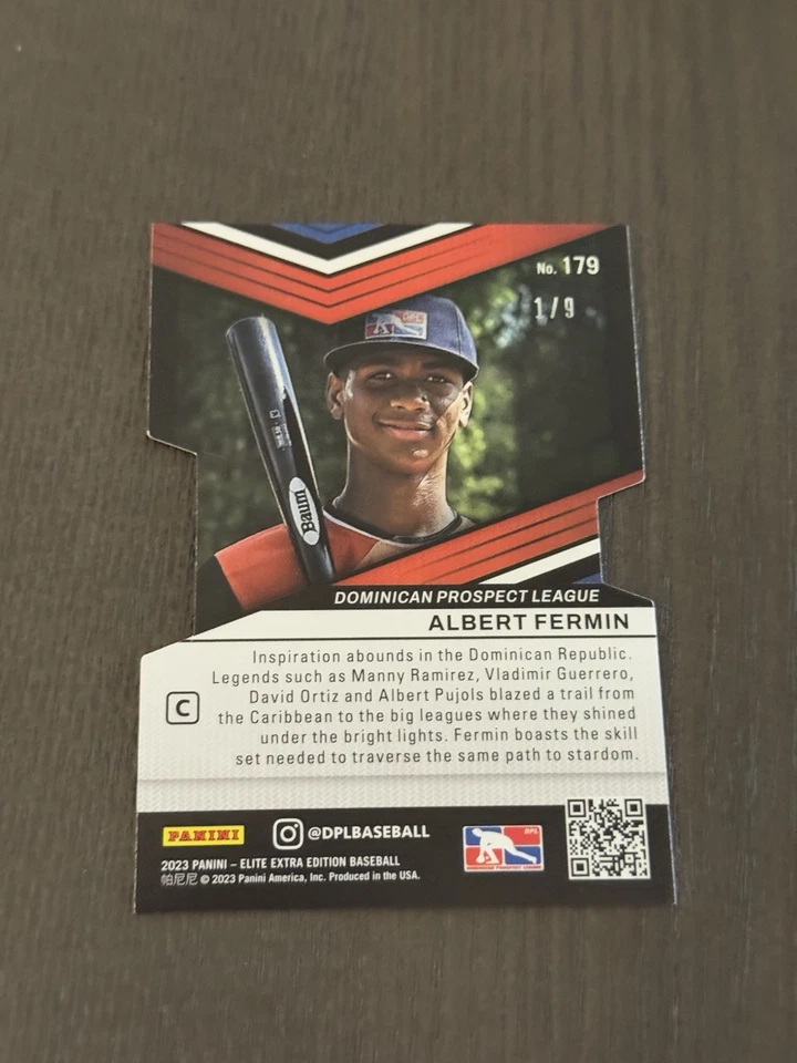 2023 Panini Elite Extra Edition Prime Numbers C Red Die-Cut /9 179 ALBERT FERMIN - Image 2 of 2