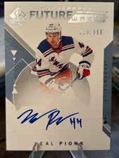 2018-19 SP Authentic #183 Neal Pionk FW AU 915/999 Rookie Card. rookie card picture