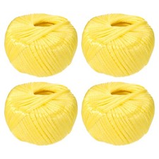 4 Rolls Polyester Nylon Plastic Rope Twine, 80m/262ft Plastic Rope, Yellow