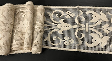 Vintage Trim Fillet Net Lace with Scrolling Traditional Design, 4 yds., 5" Wide