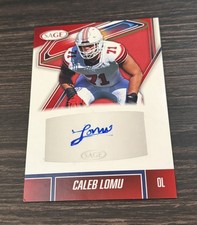 Caleb Lomu 2026 SAGE Red AUTO #A-CL2 New England Patriots RC