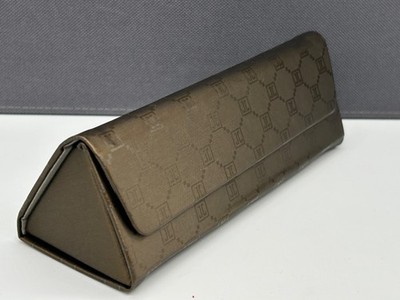 Jette Joop Glasses Case Hard Shell Brown Metal Triangular