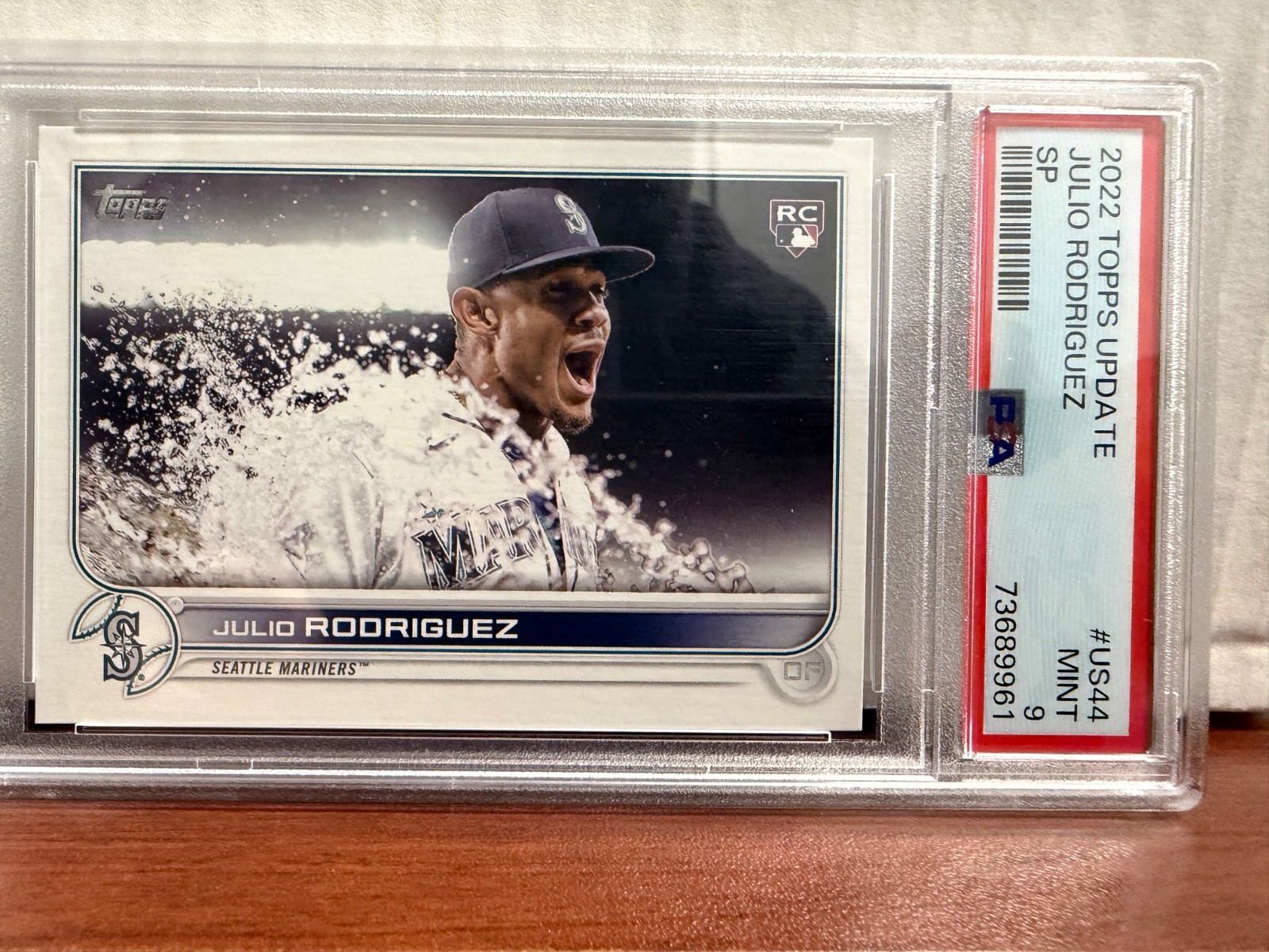 2022 Topps Update #US44 Julio Rodriguez Sp Variation RC Mariners PSA 9