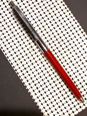 Vintage, Double Heart, Papermate Pen, Red & Chrome, Slim Profile, Ex Condition