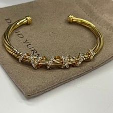 David Yurman 4mm Cable Classic Bracelet with 18K Gold /Diamond