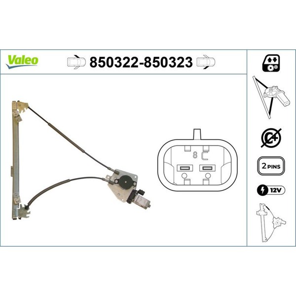 Valeo 850322 Fensterheber FüR Peugeot 306 7B N3 N5 7A 7C-image