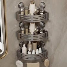 Wall Mounted Corner Storage Shelf Suction Cup Wall Shower Shampoo Rack for Home