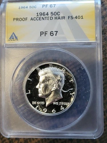 1964 Proof Kennedy Half Dollar 50c PCGS PR67 Accented Hair