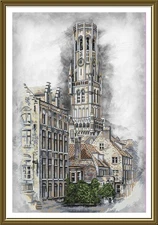 Creative Сross Stitch Embroidery Kit "Belgium. Bruges" Nova Sloboda