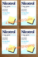 Nicotrol Nicotine Gum 2 MG Classic Flavor 4 Boxes 420 Pieces - Exp 09/2027