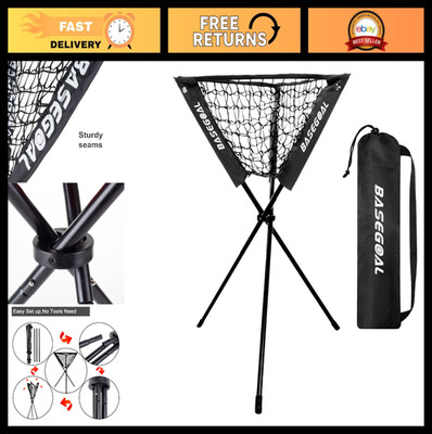 Portable Foldable Ball Caddy Basket for Baseball Softball Batting Pitching Pract