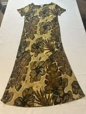 Vintage Hilo Hattie Hawaiian Maxi Dress Size 10 Tropical Floral Made in Hawai