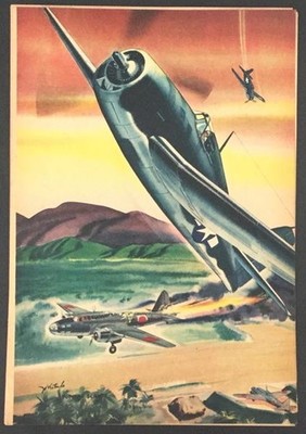 Grumann HELLCAT U.S. Navy F6F 1944 Pinup and German JU188 Rockets pictorial