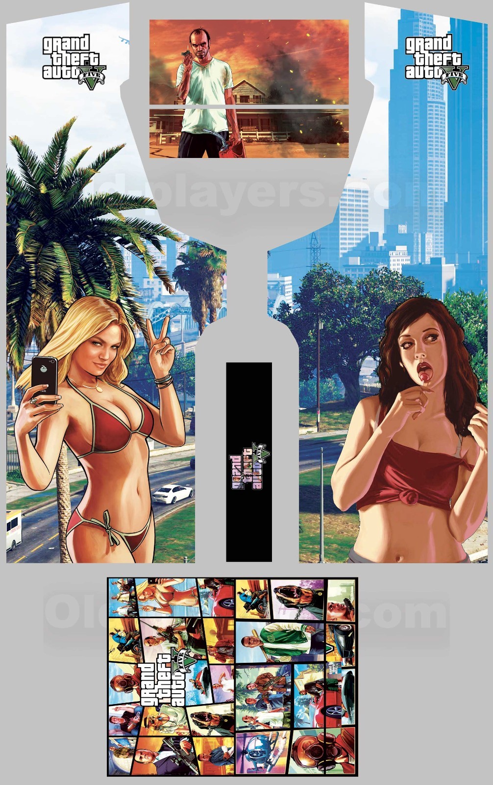 Stickers GTA 5 Grand Theft Auto pour Borne d Arcade Déco Vinyle XL
