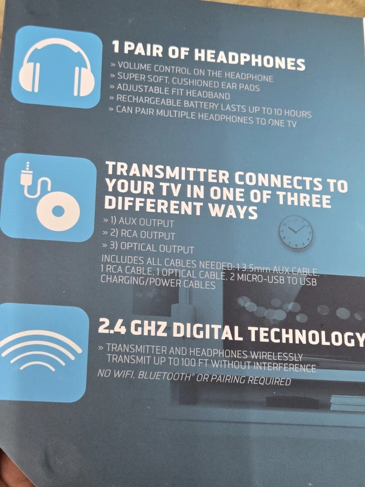 Sharper Image Own Zone Over the Ear Wireless TV Headphones - Black - Image 3 of 4