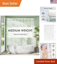 Extra Long Shower Curtain Liner 72 x 84 Clear Shower Liner Medium Weight PEVA...