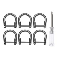 6pcs D-Rings Screw in Shackle 5/8" D Ring with Screwdriver Gunmetal