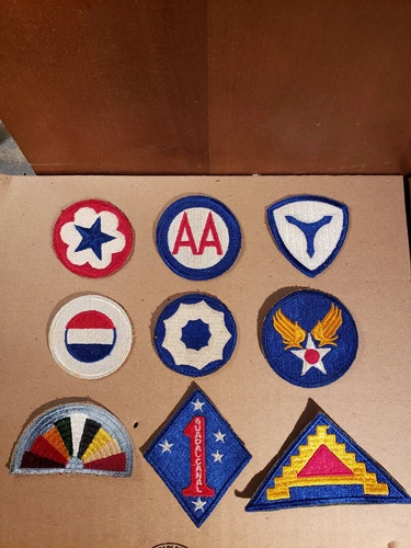 vintage military patch lot 9 Embroidered Patches WWII includes Guadalcanal