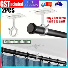 2PCS Ceiling Mounted Curtain Rod Adjustable Length for Curtains Wardrobes