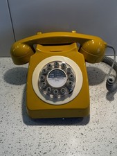 746 Press Button Old Style Landline Telephone Mustard Colour