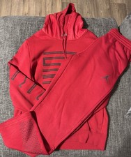 Jordan Flight Hoodie Sweatpants Set Mens Large Red Air Jordan Fleece