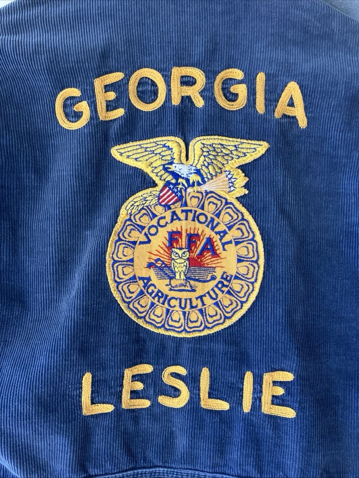 Chaqueta Tesorero FFA Vintage Años 70 Pana Georgia 36 Pequeña 18x20 Desteñida por el Sol 75-76 Foto 3 de 4