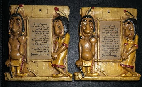 Vintage BURWOOD PRODUCTS Native American Indian & 