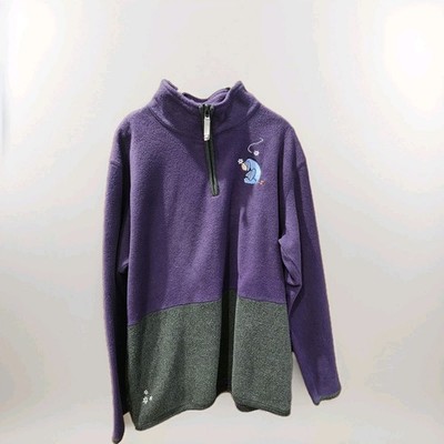 Disney Vintage Eeyore Women s Fleece Pullover 1/4 Zip Sweater Plus Size 18/20