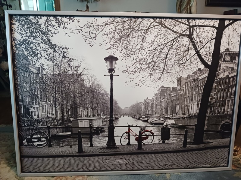 Extra large Amsterdam Red Bike wall art 55"