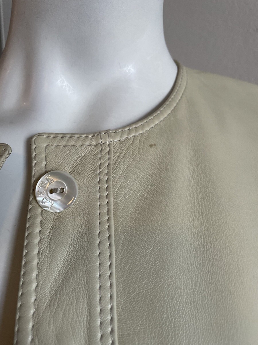 LOEWE ロエベ ライダース グレーベージュ 4102723J0045 Loewe 80s Vintage Beige Leather Jacket Size 42 | eBay