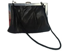 Nina Black Beaded Evening Clutch / Crossbody Purse / Shoulder Bag