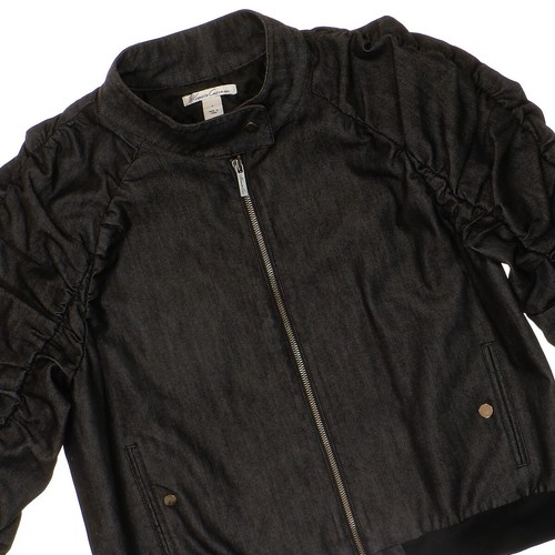 Kenneth Cole Jacket Womens L Black 3/4 Puffy Sleeve Full Zip Lined - Picture 5 of 10