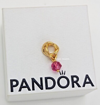 New 100% Authentic PANDORA 14K Gold October Pink Eternity Circle
