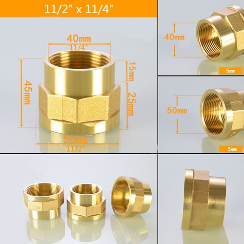 Reduziermuffen BSP 1/2" bis 2" Gewindefittings Messing Reduziert Muffe Adapter - Picture 16 of 17