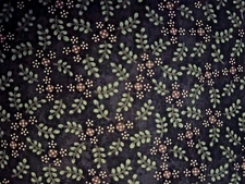 Best Friends by Sandy Gervais for Moda Green Florals on dark Black /Brown BTFQ