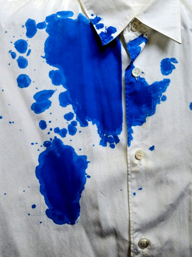 COMME DES GARCONS SHIRT BLUE "INK SPLATTER" PRINT 