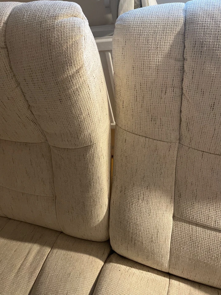 Ekornes Stressless 2 Seater Reclining Sofa  Fabric Beige Used Good Condition - Image 2 of 3
